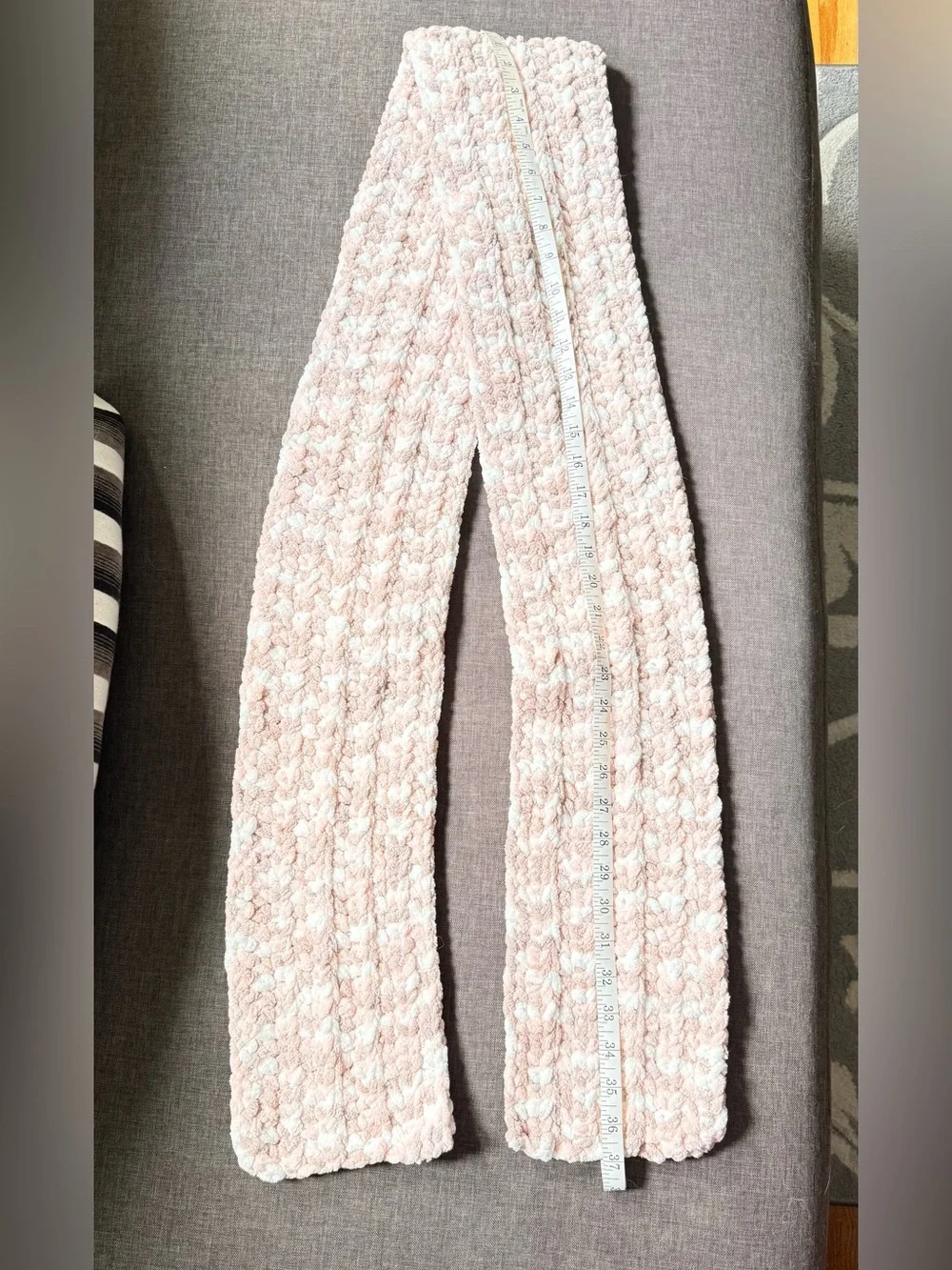 Soft Multi-Color Pink Plush Crocheted Scarf - Handmade with Love Brand New